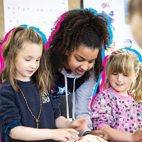 Student gaining work experience with children - start a career in childcare with Atlas Camps