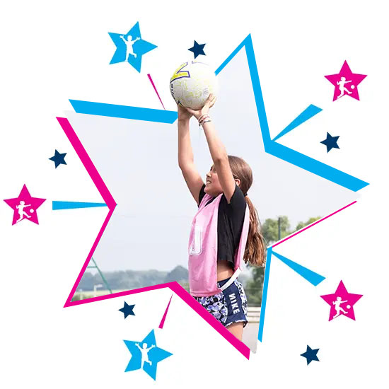 Girl playing netball at Atlas Camps Netball Camps